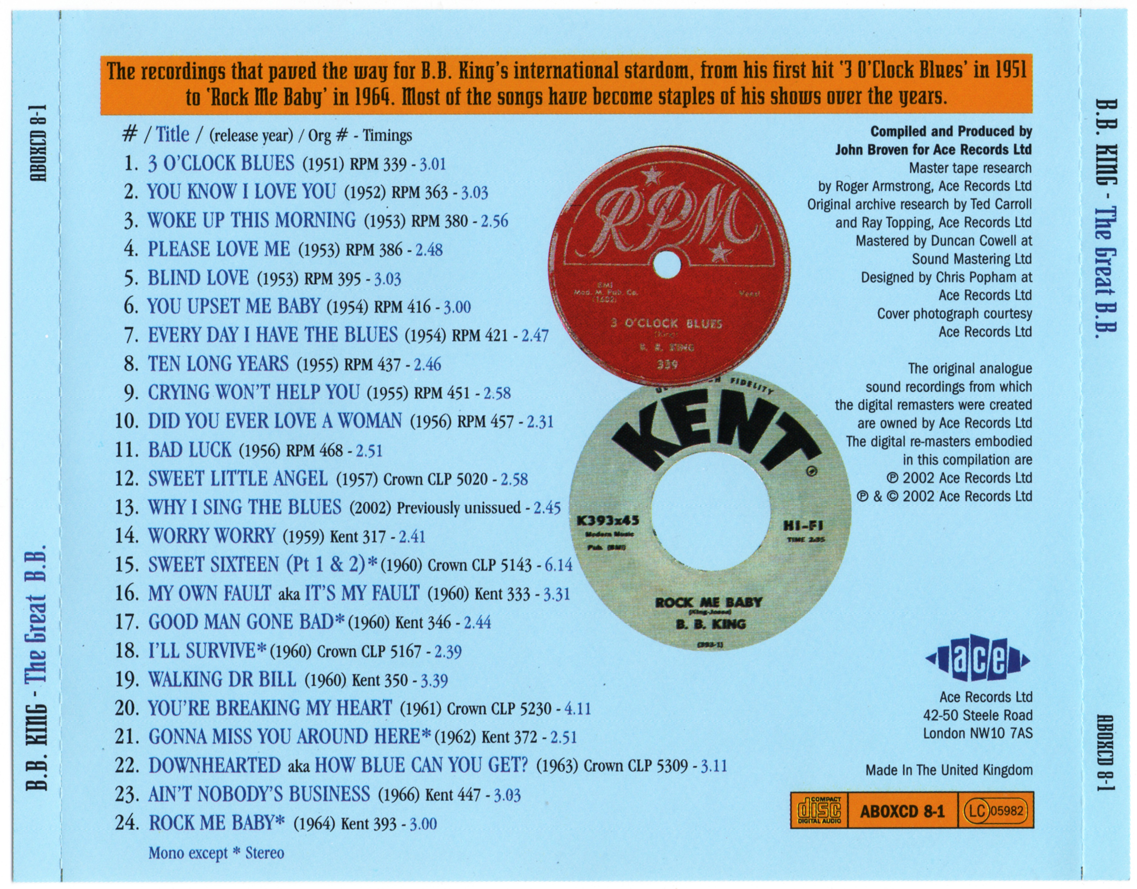 B.B. King The Vintage Years : Back 1 | CD Covers | Cover Century | Over ...